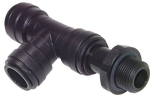 raccord enfichable en T à angle droit 18mm x G1/2'' avec filetage mâle POM NBR FDA Rotatif