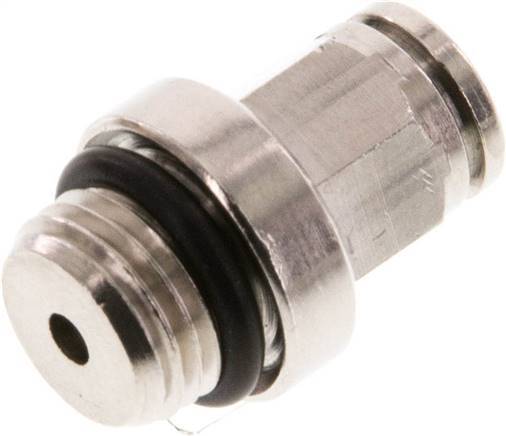 4mm x M 10 x 1 Push-in Fitting with Male Threads Brass NBR