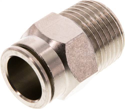 14mm x R1/2'' Push-in Fitting with Male Threads Brass FKM