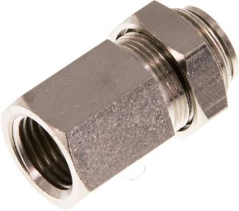 8mm x G1/4'' Push-in Fitting with Female Threads Brass NBR Bulkhead