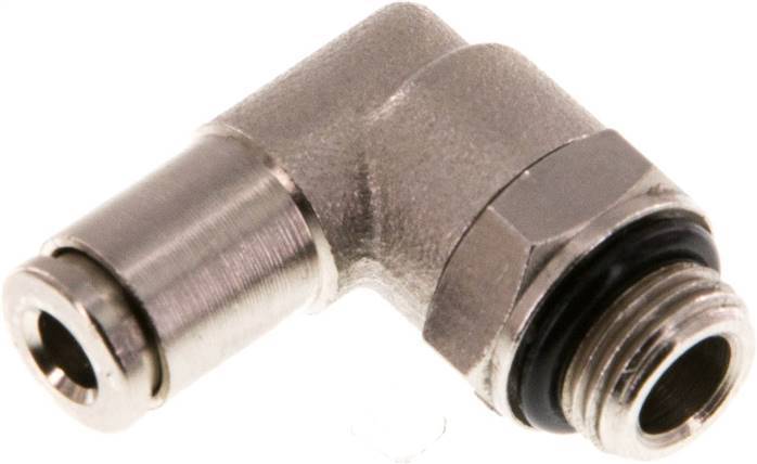 4mm x G1/8'' 90deg Winkel Steckverschraubung mit Außengewinde Messing NBR drehbar