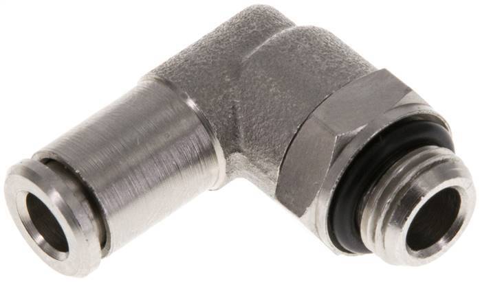 Raccord enfichable coudé 90deg 5mm x G1/8'' avec filets mâles Laiton NBR Rotatif