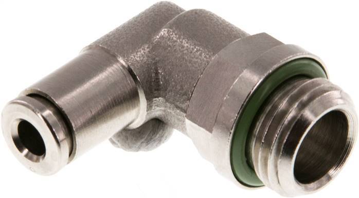 raccord enfichable coudé 4mm x G1/4'' 90deg à filetage mâle laiton FKM rotatif