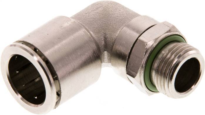 Racor de 16mm x G3/8'' 90deg con rosca macho Latón FKM Giratorio