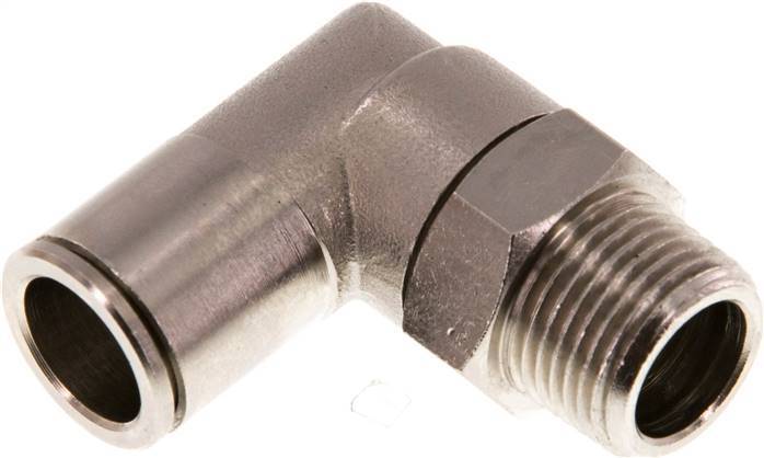 raccord enfichable coudé 90deg 12mm x R3/8'' à filetage mâle Laiton NBR Rotatif