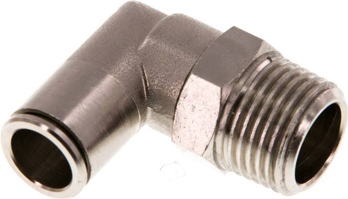 raccord enfichable coudé 90deg 12mm x R1/2'' à filetage mâle Laiton NBR Rotatif
