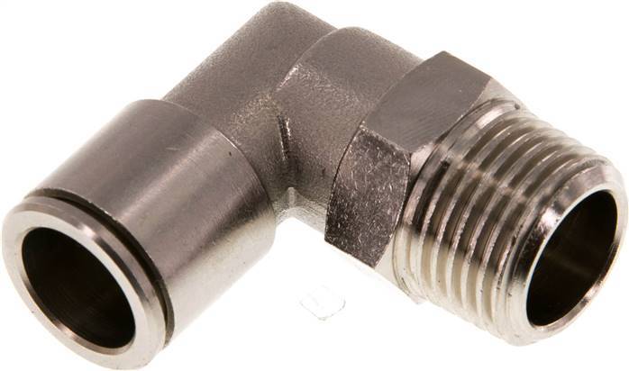 raccord enfichable coudé 90deg 14mm x R1/2'' à filetage mâle Laiton NBR Rotatif