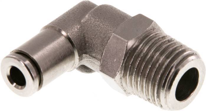 raccord enfichable coudé 90deg 4mm x R1/4'' à filetage mâle laiton FKM rotatif