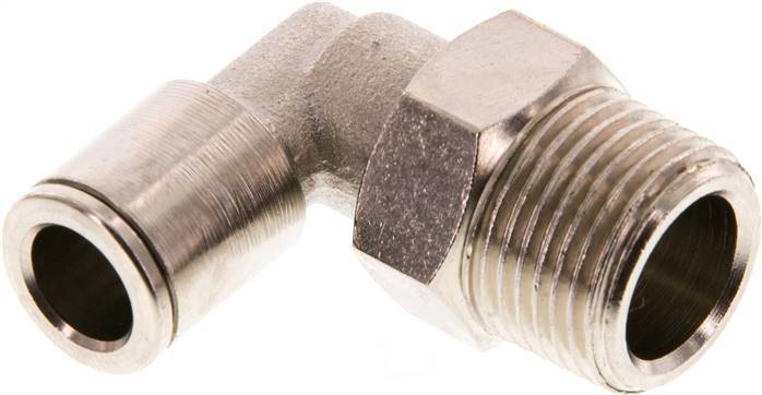 Racor de 8mm x R3/8'' 90deg con rosca macho Latón FKM Giratorio
