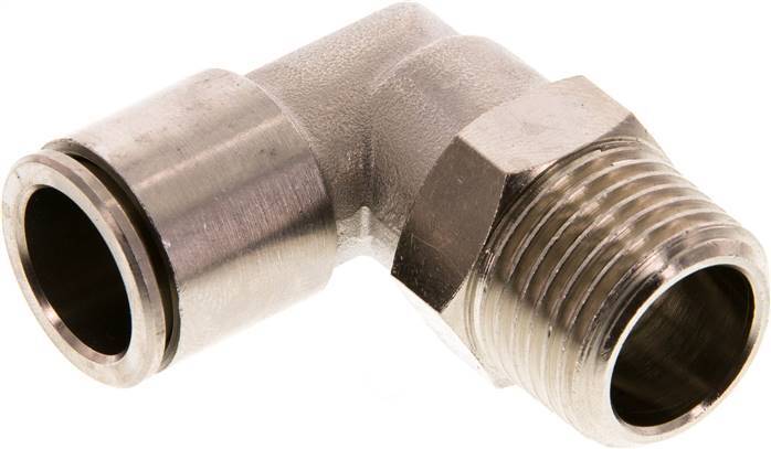 raccord enfichable coudé 90deg 14mm x R1/2'' à filetage mâle laiton FKM rotatif