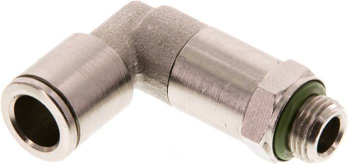 Raccord enfichable coudé 90deg 8mm x G1/8'' avec filetage mâle laiton FKM manchon long
