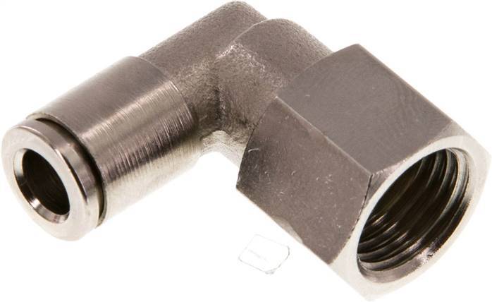 Raccord enfichable coudé 90deg 6mm x G1/4'' avec filets femelles Laiton NBR Rotatif