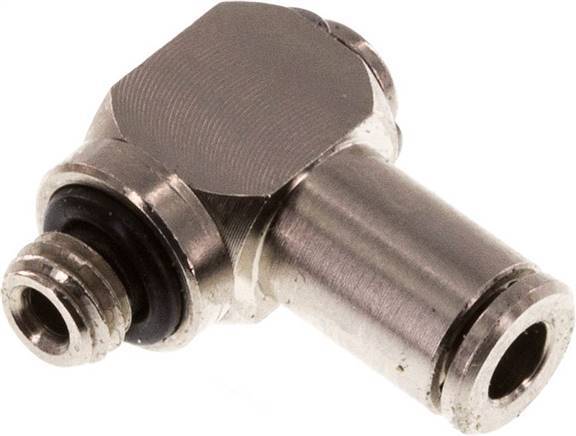 Raccord enfichable coudé en L 3mm x M 5 90deg avec filetage mâle Laiton NBR Rotatif