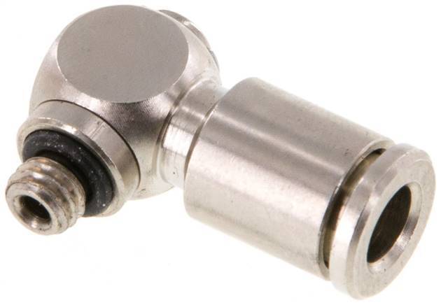 Raccord enfichable coudé en L à filetage mâle 5mm x M 5 90deg Laiton NBR Rotatif