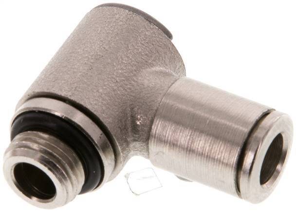 6mm x G1/8'' 90 graden L-vorm Messing Insteekfitting Buitendraad Draaibaar NBR