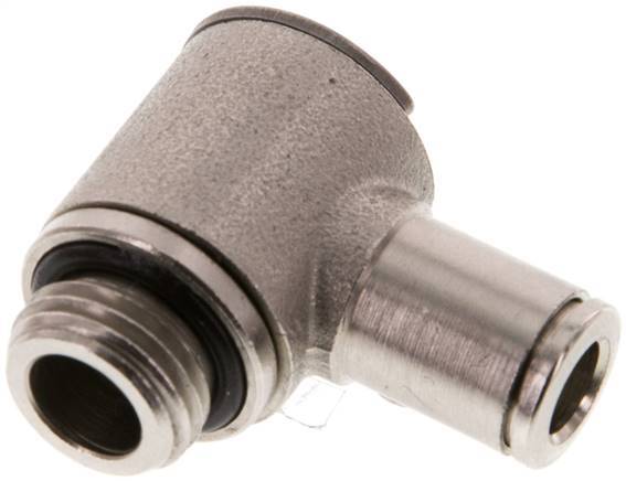 Raccord enfichable en L à filetage mâle 6mm x G1/4'' coudé 90deg laiton NBR rotatif