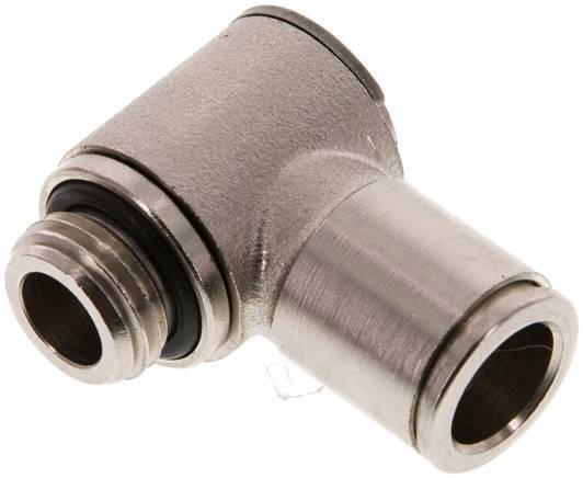 10mm x G1/4'' 90deg Elbow L-shape Push-in Fitting with Male Threads Brass NBR Rotatable