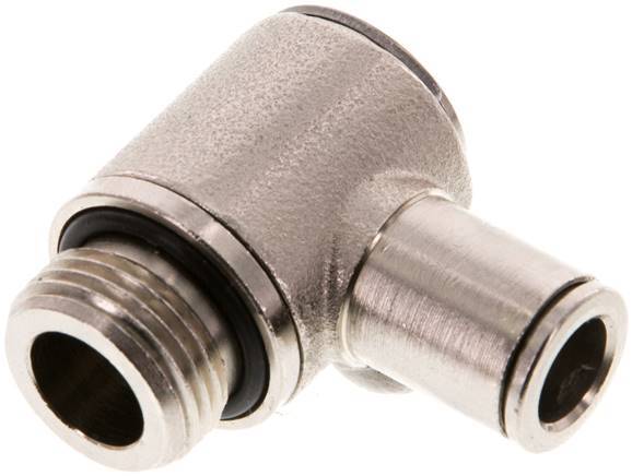 Raccord enfichable coudé 90deg 8mm x G3/8'' en forme de L avec filetage mâle Laiton NBR Rotatif