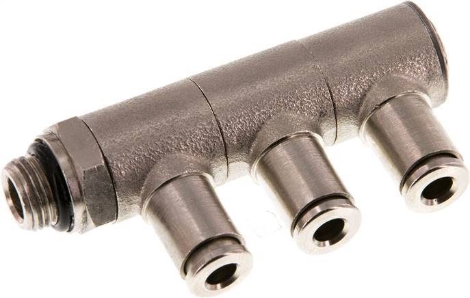 4mm x G1/8'' Manifold à 3 voies avec filetage mâle Laiton NBR Rotatif