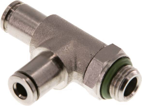 Racor en T en ángulo recto de 4mm x G1/8'' con rosca macho de latón FKM giratorio