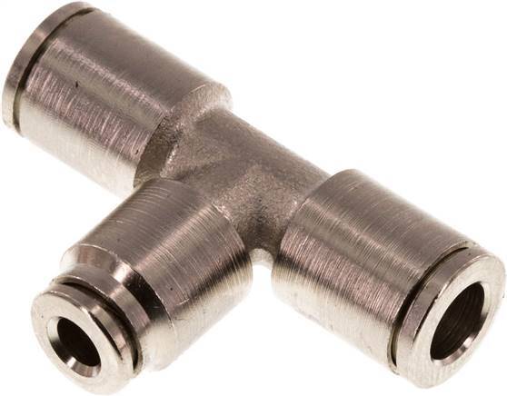 4mm x 6mm Tee Push-in Fitting Brass NBR