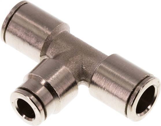 6mm x 8mm Tee Push-in Fitting Brass NBR