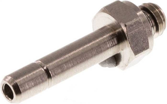 4mm x M 5 Plug-in Fitting with Male Threads Brass NBR