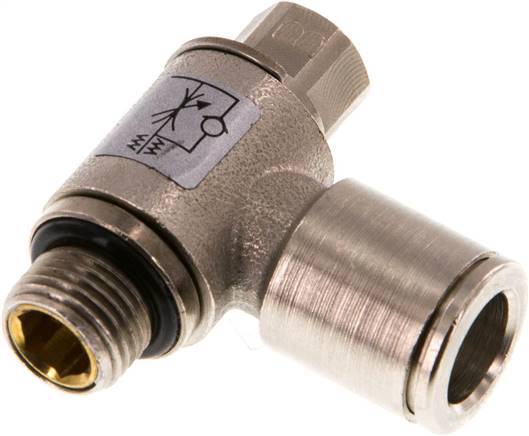 Flow Control Valve Meter-Out Elbow 8 mm - G1/8'' Brass Slotted Screw