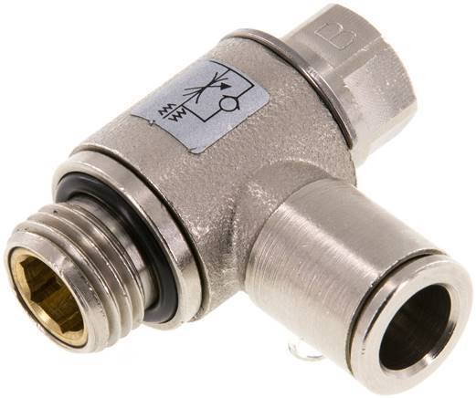 Flow Control Valve Meter-Out Elbow 8 mm - G1/4'' Brass Slotted Screw