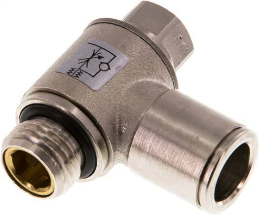 Flow Control Valve Meter-Out Elbow 10 mm - G1/4'' Brass Slotted Screw