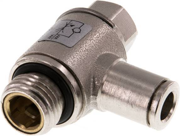 Flow Control Valve Meter-In Elbow 6 mm - G1/4'' Brass Slotted Screw