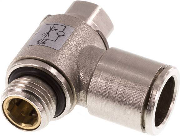 Flow Control Valve Meter-In Elbow 12 mm - G1/4'' Brass Slotted Screw