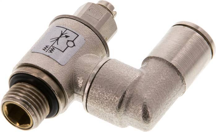 Flow Control Valve Meter-Out Rotatable 6 mm - G1/8'' Brass Slotted Screw