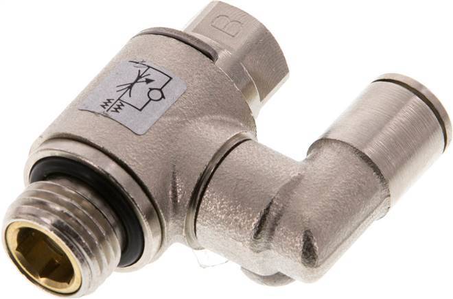 Flow Control Valve Meter-Out Rotatable 6 mm - G1/4'' Brass Slotted Screw