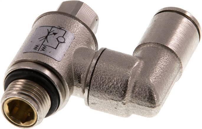 Flow Control Valve Meter-In Rotatable 6 mm - G1/8'' Brass Slotted Screw