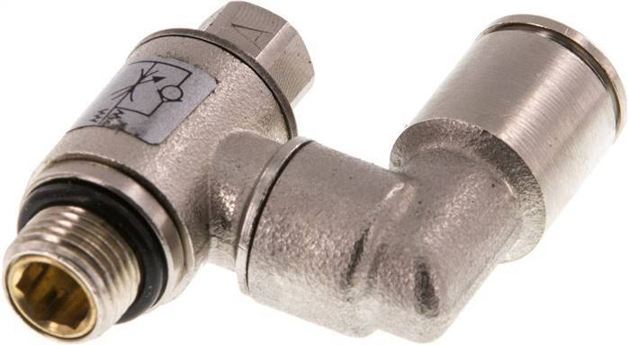 Flow Control Valve Meter-In Rotatable 8 mm - G1/8'' Brass Slotted Screw