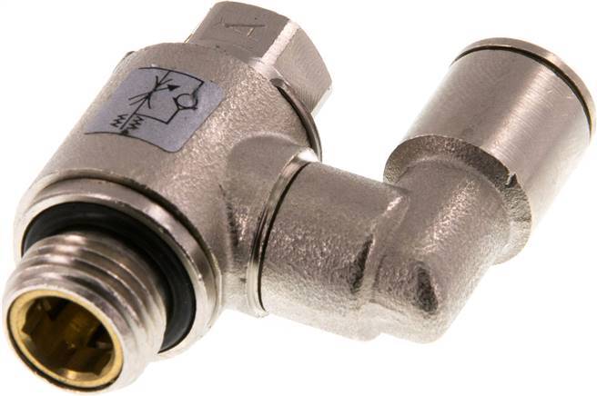 Flow Control Valve Meter-In Rotatable 8 mm - G1/4'' Brass Slotted Screw