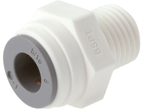 Raccord enfichable R1 x R1/5/32'' à filetage mâle Laiton FKM
