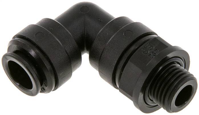 10mm x G1/4'' 90deg Elbow Push-in Fitting with Male Threads POM NBR Rotatable