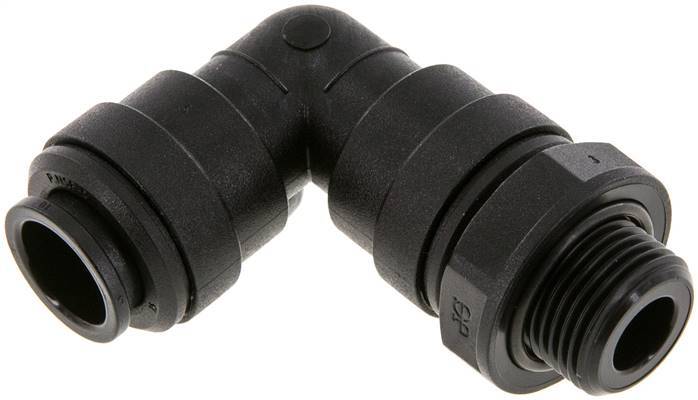 12mm x G3/8'' 90deg Elbow Push-in Fitting with Male Threads POM NBR Rotatable