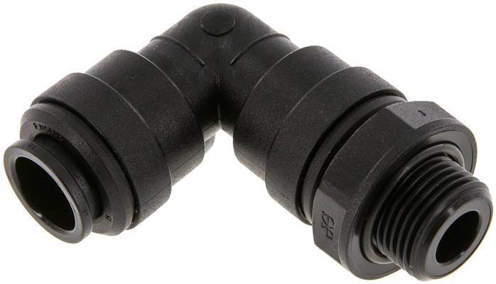 Raccord coudé 90deg 12mm x G3/8'' à filetage mâle laiton NBR rotatif