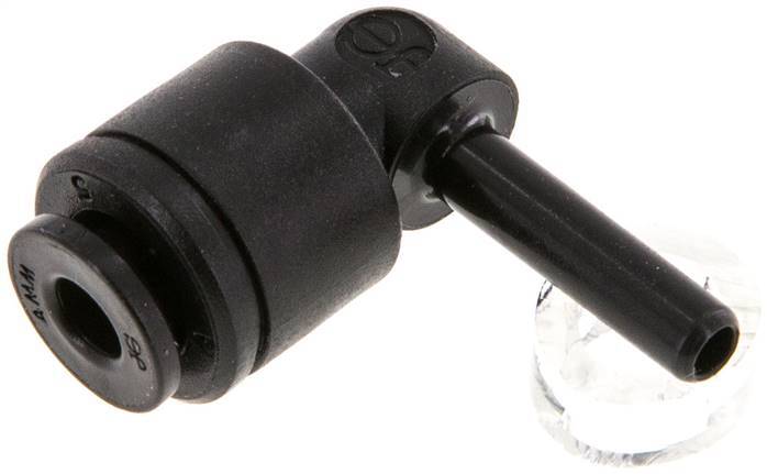 4mm x 4mm 90 graden L-verbinding POM Insteekfitting Plug NBR