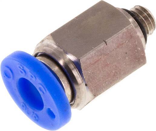 3/16'' x UNF 10-32 Push-in Fitting Brass/PBT NBR