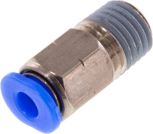 1/8'' x 1/16'' NPT Push-in Fitting with Male Threads Brass/PBT NBR