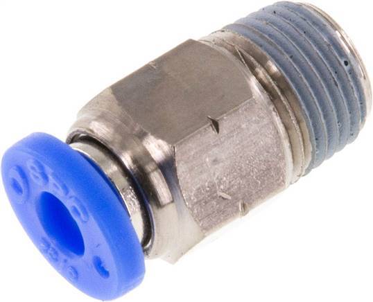 5/32'' x 1/8'' NPT Push-in Fitting with Male Threads Brass/PBT NBR