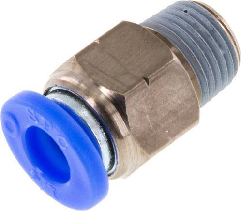 1/4'' x 1/8'' NPT Push-in Fitting with Male Threads Brass/PBT NBR