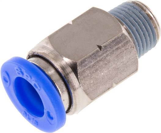 5/16'' x 1/8'' NPT Push-in Fitting with Male Threads Brass/PBT NBR