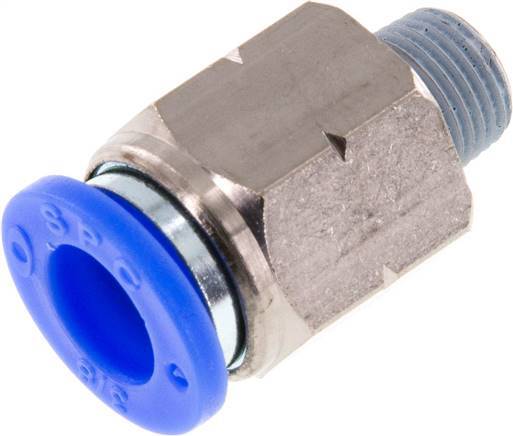 3/8'' x 1/8'' NPT Push-in Fitting with Male Threads Brass/PBT NBR