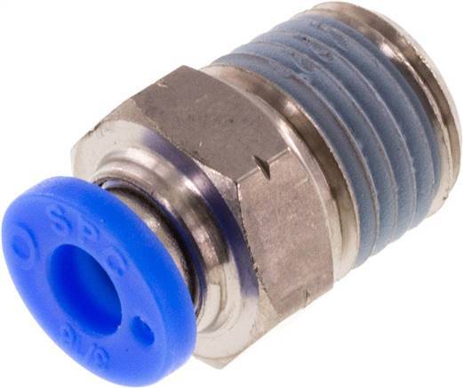 3/16'' x 1/4'' NPT Push-in Fitting with Male Threads Brass/PBT NBR