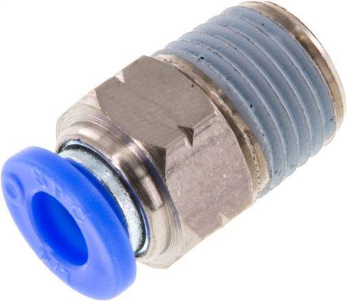 1/4'' x 1/4'' NPT Push-in Fitting with Male Threads Brass/PBT NBR